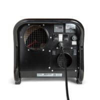 Restoration dehumidifier in stainless steel and yellow used for crawl spaces