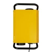 Restoration dehumidifier in stainless steel and yellow used for crawl spaces