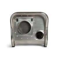 Restoration dehumidifier in stainless steel and yellow used for crawl spaces