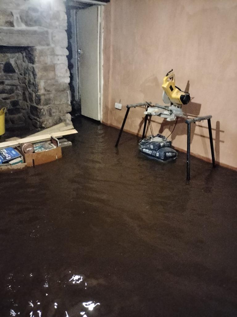 Expert help tackling flooded homes - picture shows home before the use of an Ecor Pro dehumidifier.